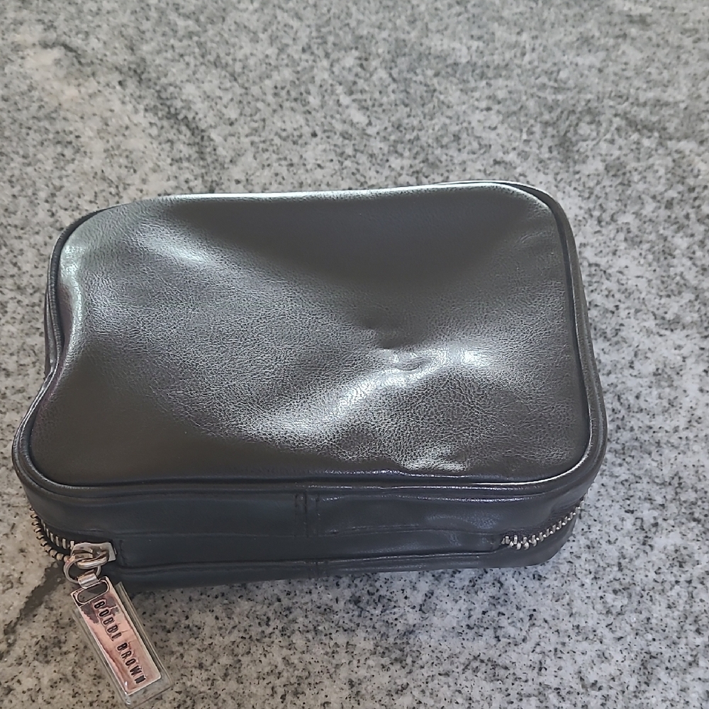 Bobbi Brown Black Leather Zip Pouch